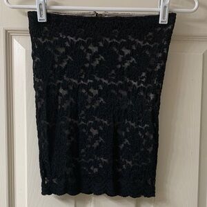 🌷3 for$25🌷Costa Blanca, US XS, Black & Tan Lace Tube Bodycon Mini Skirt